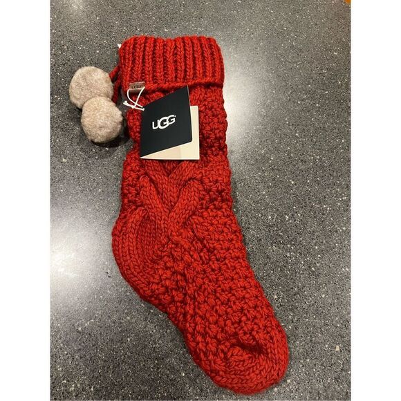 UGG Red Christmas Stocking with Poms - Picture 5 of 6